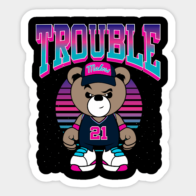 cute teddy bear troublemaker tee Sticker by janvimar